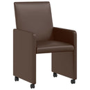 vidaXL Kerekes Étkező Székek 2 pcs Barna 57 x 66 x 94 cm Műbőr