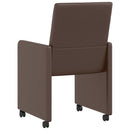 vidaXL Kerekes Étkező Székek 2 pcs Barna 57 x 66 x 94 cm Műbőr