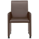 vidaXL Kerekes Étkező Székek 2 pcs Barna 57 x 66 x 94 cm Műbőr