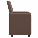 vidaXL Kerekes Étkező Székek 2 pcs Barna 57 x 66 x 94 cm Műbőr