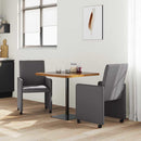 vidaXL Kerekes Étkező Székek 2 pcs Szürke 57 x 66 x 94 cm Műbőr