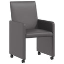 vidaXL Kerekes Étkező Székek 2 pcs Szürke 57 x 66 x 94 cm Műbőr