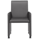 vidaXL Kerekes Étkező Székek 2 pcs Szürke 57 x 66 x 94 cm Műbőr