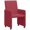 vidaXL Kerekes Étkező Székek 2 pcs bordó 57 x 66 x 94 cm Műbőr