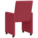 vidaXL Kerekes Étkező Székek 2 pcs bordó 57 x 66 x 94 cm Műbőr