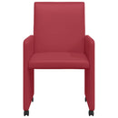 vidaXL Kerekes Étkező Székek 2 pcs bordó 57 x 66 x 94 cm Műbőr