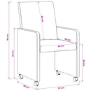 vidaXL Kerekes Étkező Székek 2 pcs bordó 57 x 66 x 94 cm Műbőr