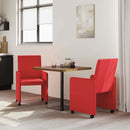 vidaXL Kerekes Étkező Székek 2 pcs Piros 57 x 66 x 94 cm Műbőr