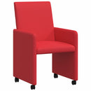 vidaXL Kerekes Étkező Székek 2 pcs Piros 57 x 66 x 94 cm Műbőr