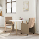 vidaXL Kerekes Étkező Székek 2 db Műbőr Cappuccino 57 x 66 x 94 cm