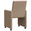 vidaXL Kerekes Étkező Székek 2 db Műbőr Cappuccino 57 x 66 x 94 cm