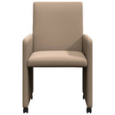 vidaXL Kerekes Étkező Székek 2 db Műbőr Cappuccino 57 x 66 x 94 cm
