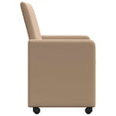 vidaXL Kerekes Étkező Székek 2 db Műbőr Cappuccino 57 x 66 x 94 cm