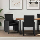 vidaXL Kerekes Étkező Székek 2 pcs Fekete 57 x 66 x 94 cm Műbőr