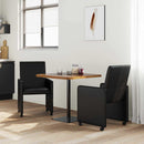 vidaXL Kerekes Étkező Székek 2 pcs Fekete 57 x 66 x 94 cm Műbőr