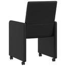 vidaXL Kerekes Étkező Székek 2 pcs Fekete 57 x 66 x 94 cm Műbőr