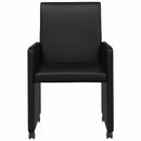 vidaXL Kerekes Étkező Székek 2 pcs Fekete 57 x 66 x 94 cm Műbőr