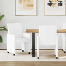vidaXL Kerekes Étkező Székek 2 pcs Fehér 57 x 66 x 94 cm Műbőr