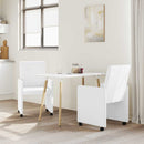vidaXL Kerekes Étkező Székek 2 pcs Fehér 57 x 66 x 94 cm Műbőr