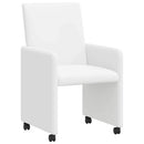 vidaXL Kerekes Étkező Székek 2 pcs Fehér 57 x 66 x 94 cm Műbőr
