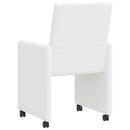 vidaXL Kerekes Étkező Székek 2 pcs Fehér 57 x 66 x 94 cm Műbőr