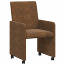 vidaXL Kerekes Étkező Székek 2 pcs Barna 57 x 66 x 94 cm Műbőr velúr