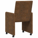 vidaXL Kerekes Étkező Székek 2 pcs Barna 57 x 66 x 94 cm Műbőr velúr