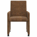 vidaXL Kerekes Étkező Székek 2 pcs Barna 57 x 66 x 94 cm Műbőr velúr