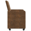 vidaXL Kerekes Étkező Székek 2 pcs Barna 57 x 66 x 94 cm Műbőr velúr