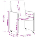 vidaXL Kerekes Étkező Székek 2 pcs Világosszürke 57 x 66 x 94 cm