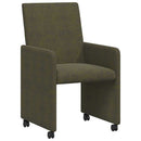vidaXL Kerekes Étkező Székek 2 pcs Katonai zöld 57 x 66 x 94 cm