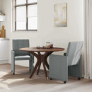 vidaXL Kerekes Étkező Székek 2 pcs Világosszürke 58 x 65 x 94 cm
