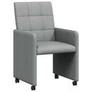 vidaXL Kerekes Étkező Székek 2 pcs Világosszürke 58 x 65 x 94 cm
