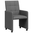 vidaXL Kerekes Étkező Székek 2 pcs Sötétszürke 58 x 65 x 94 cm szövet