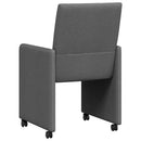 vidaXL Kerekes Étkező Székek 2 pcs Sötétszürke 58 x 65 x 94 cm szövet