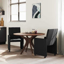 vidaXL Kerekes Étkező Székek 2 pcs Fekete 58 x 65 x 94 cm szövet