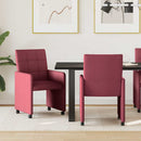 vidaXL Kerekes Étkező Székek 2 pcs bordó 58 x 65 x 94 cm szövet