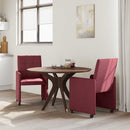vidaXL Kerekes Étkező Székek 2 pcs bordó 58 x 65 x 94 cm szövet