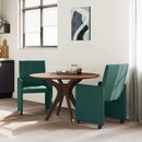 vidaXL Kerekes Étkező Székek 2 pcs Sötétzöld 58 x 65 x 94 cm szövet