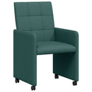vidaXL Kerekes Étkező Székek 2 pcs Sötétzöld 58 x 65 x 94 cm szövet