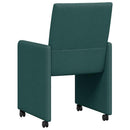 vidaXL Kerekes Étkező Székek 2 pcs Sötétzöld 58 x 65 x 94 cm szövet