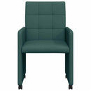 vidaXL Kerekes Étkező Székek 2 pcs Sötétzöld 58 x 65 x 94 cm szövet