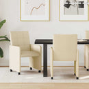 vidaXL Kerekes Étkező Székek 2 pcs Krém 58 x 65 x 94 cm szövet