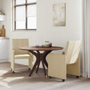 vidaXL Kerekes Étkező Székek 2 pcs Krém 58 x 65 x 94 cm szövet