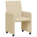 vidaXL Kerekes Étkező Székek 2 pcs Krém 58 x 65 x 94 cm szövet