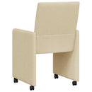 vidaXL Kerekes Étkező Székek 2 pcs Krém 58 x 65 x 94 cm szövet