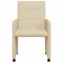 vidaXL Kerekes Étkező Székek 2 pcs Krém 58 x 65 x 94 cm szövet
