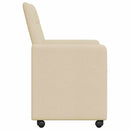 vidaXL Kerekes Étkező Székek 2 pcs Krém 58 x 65 x 94 cm szövet