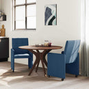 vidaXL Kerekes Étkező Székek 2 pcs Kék 58 x 65 x 94 cm szövet