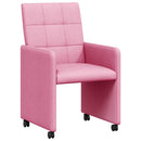 vidaXL Kerekes Étkező Székek 2 pcs Rózsaszín 58 x 65 x 94 cm szövet